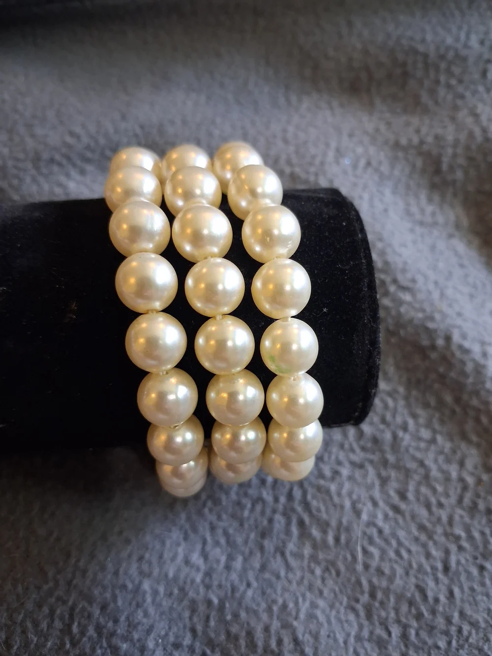 Classic Ivory Faux  Pearl Stretch Bracelet Trio - Women Jewelry